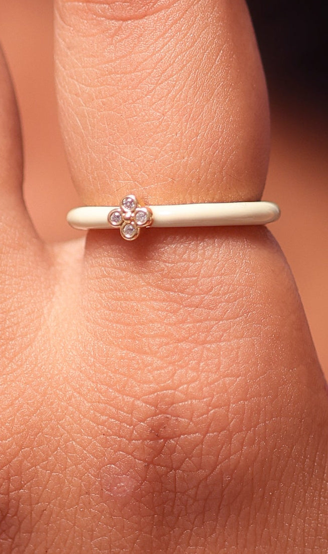 White Solitaire Ring