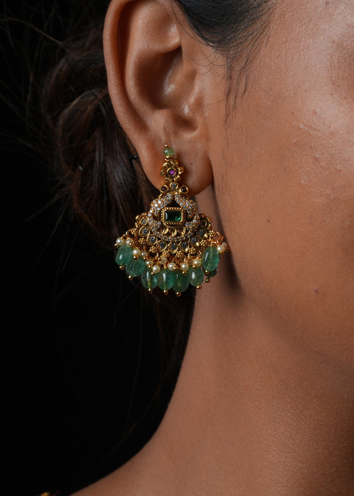Emerald Antique Stone Necklace Set