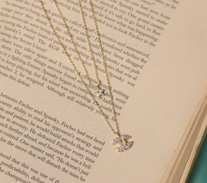 Élora Crystal Emblem Layered Chains