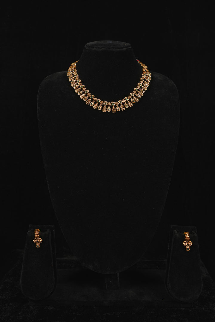 Antique Gold Lakshmi Choker Necklace Set