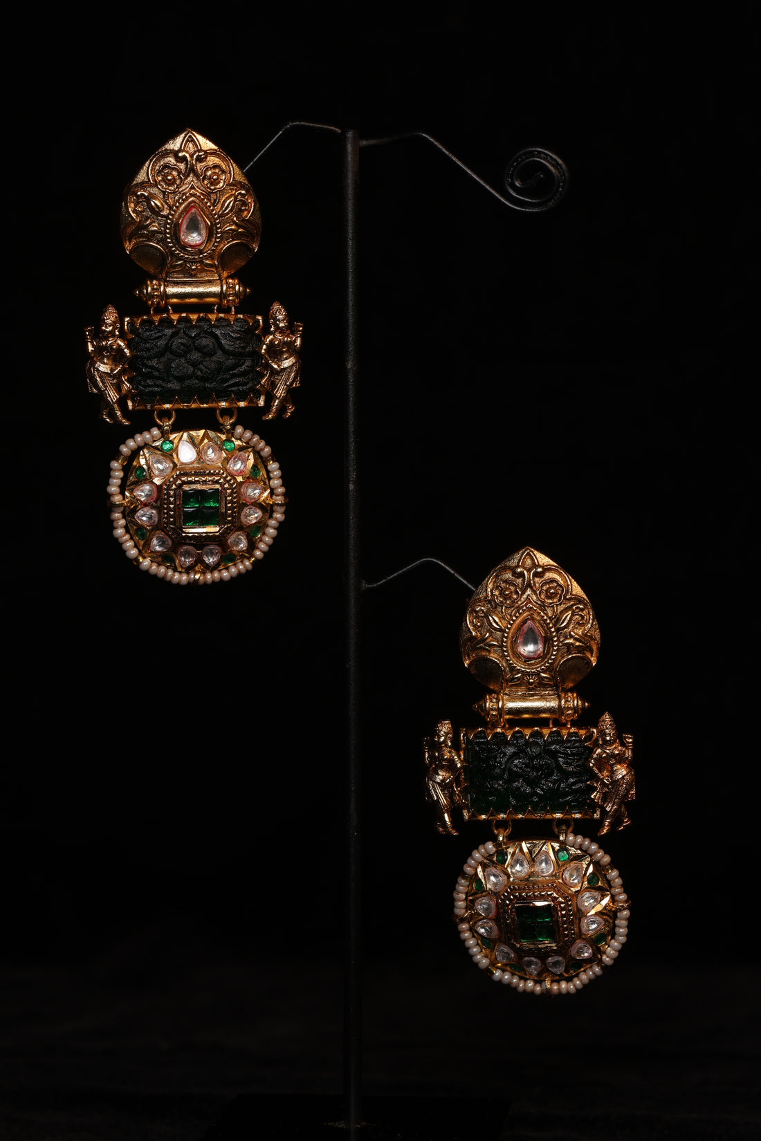 Three Tiered Antique Smoky Quartz Drops