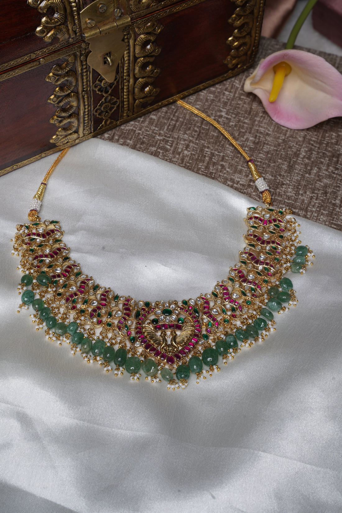 Ishna's Navratna Emerald Bridal Choker