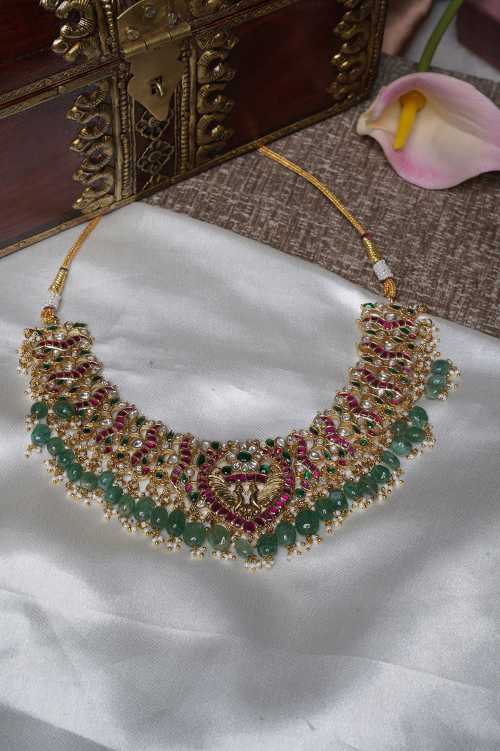Ishna's Navratna Emerald Bridal Choker