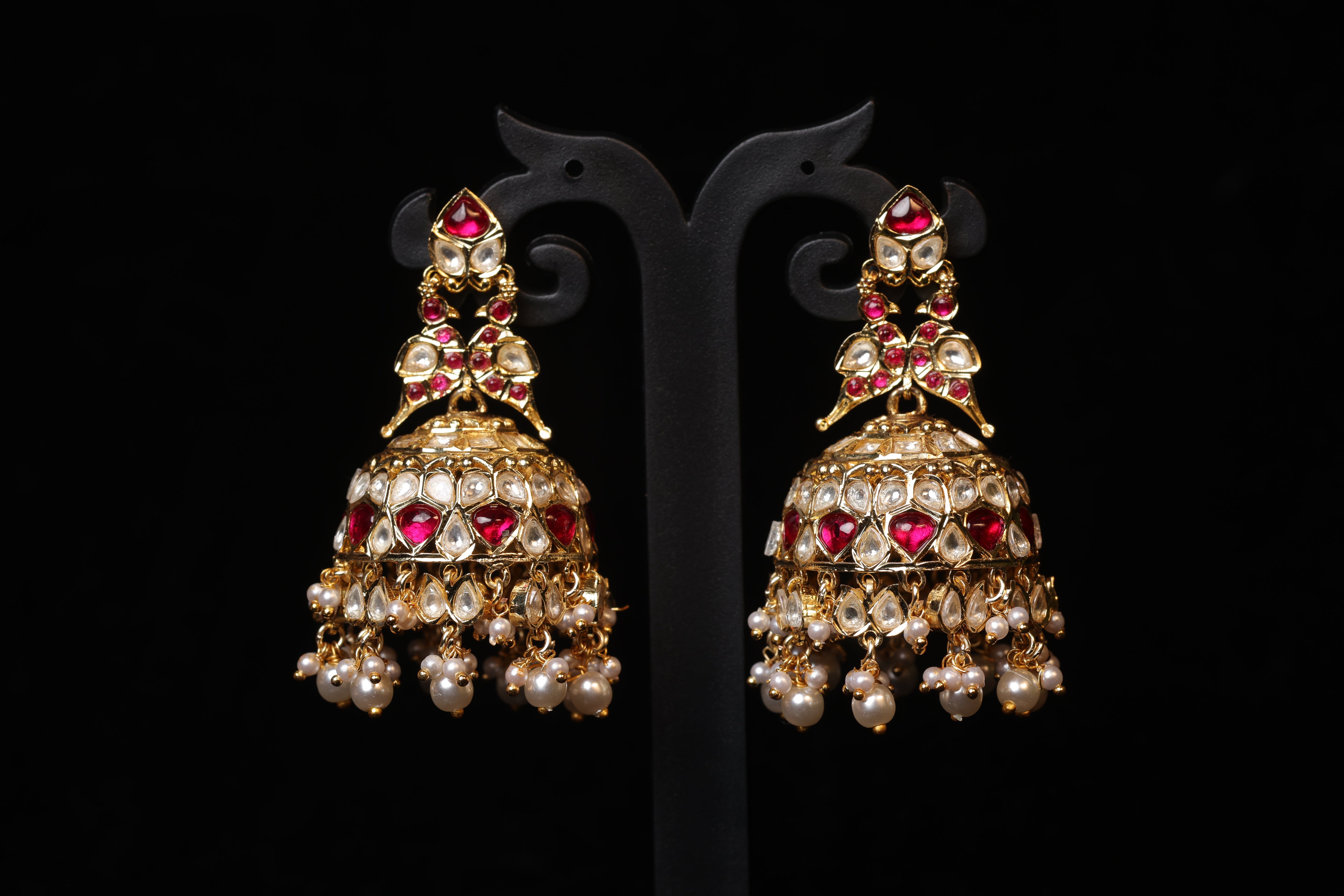 Royal Heritage Ruby Kundan Jhumakas