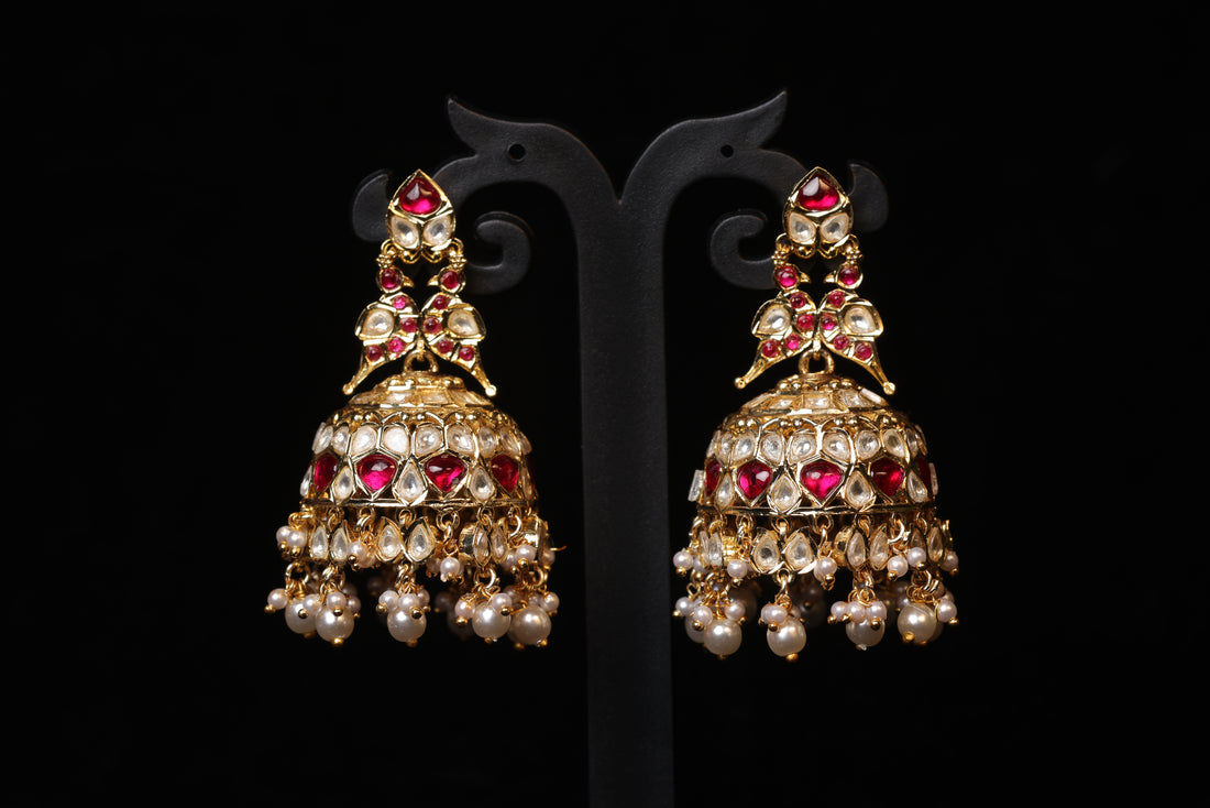Royal Heritage Ruby Kundan Jhumakas