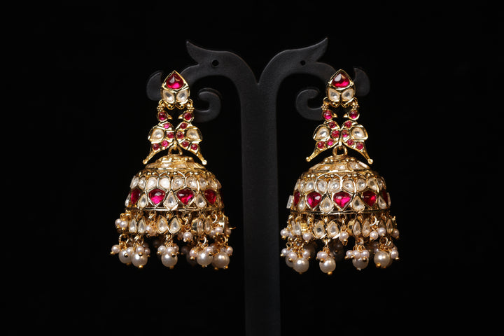 Royal Heritage Ruby Kundan Jhumakas