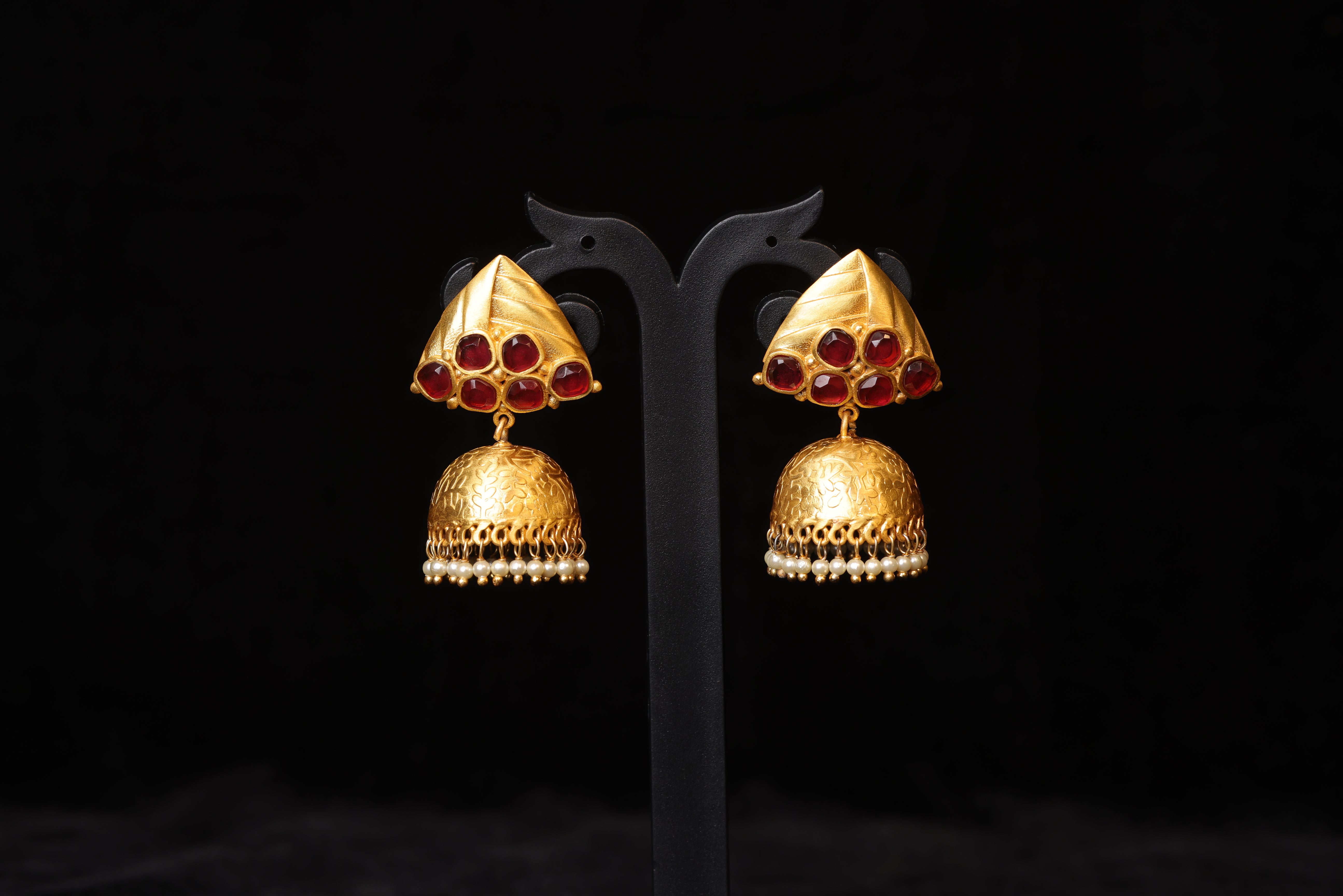 Classic Kundan Pearl Jhumka Earrings