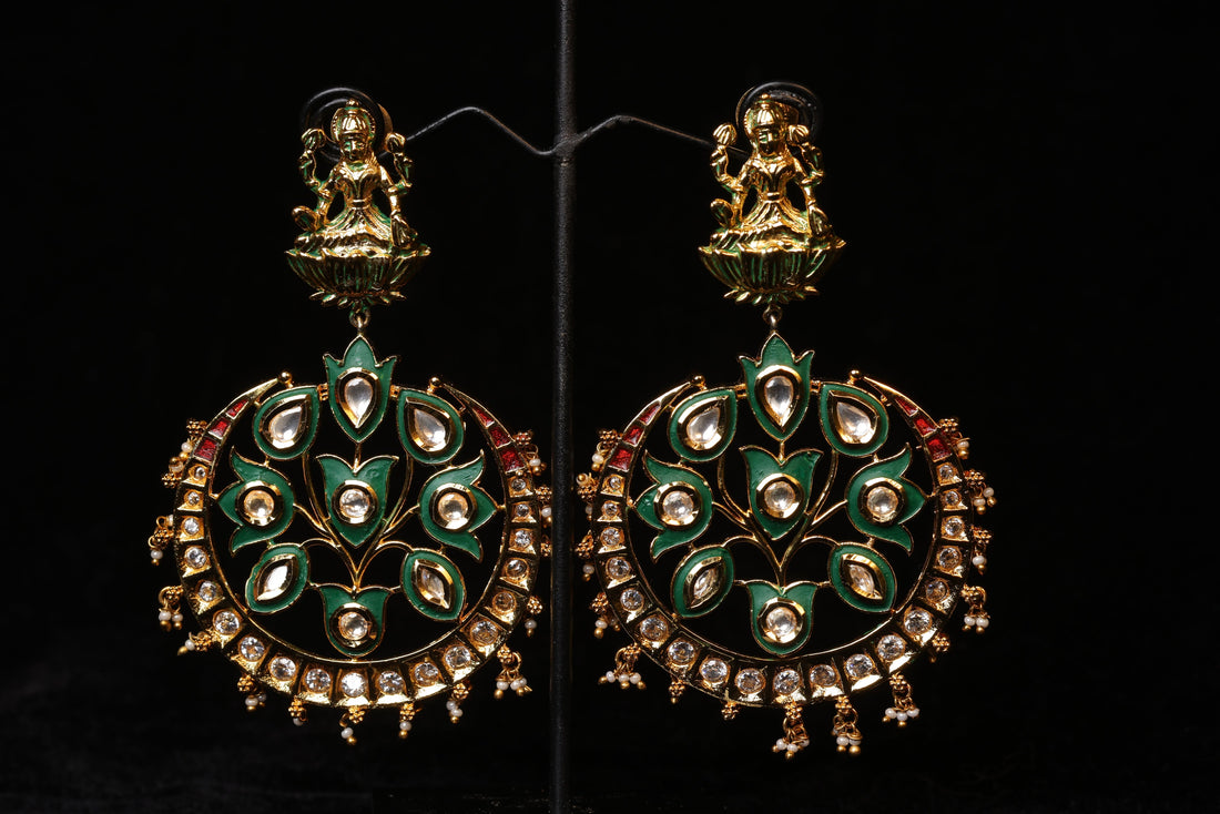 Heritage Lakshmi Meena Polki Drops