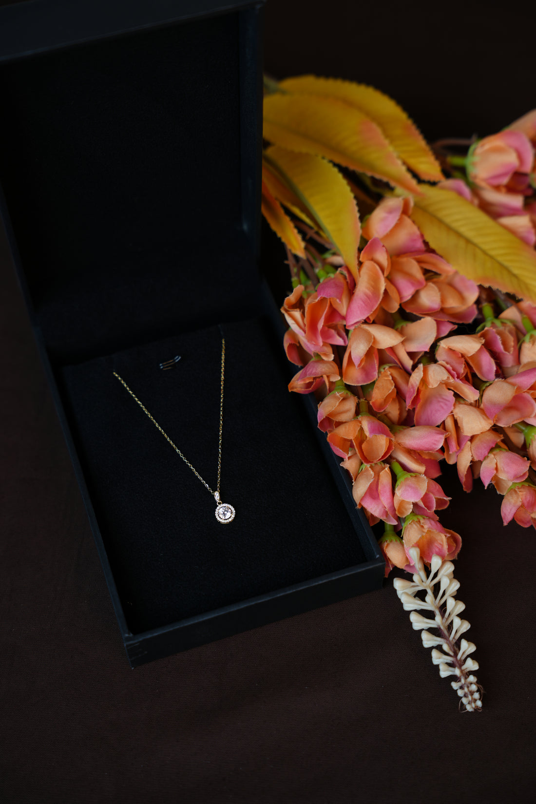92.5 Silver Ishna Crystal Circle Pendant Chain