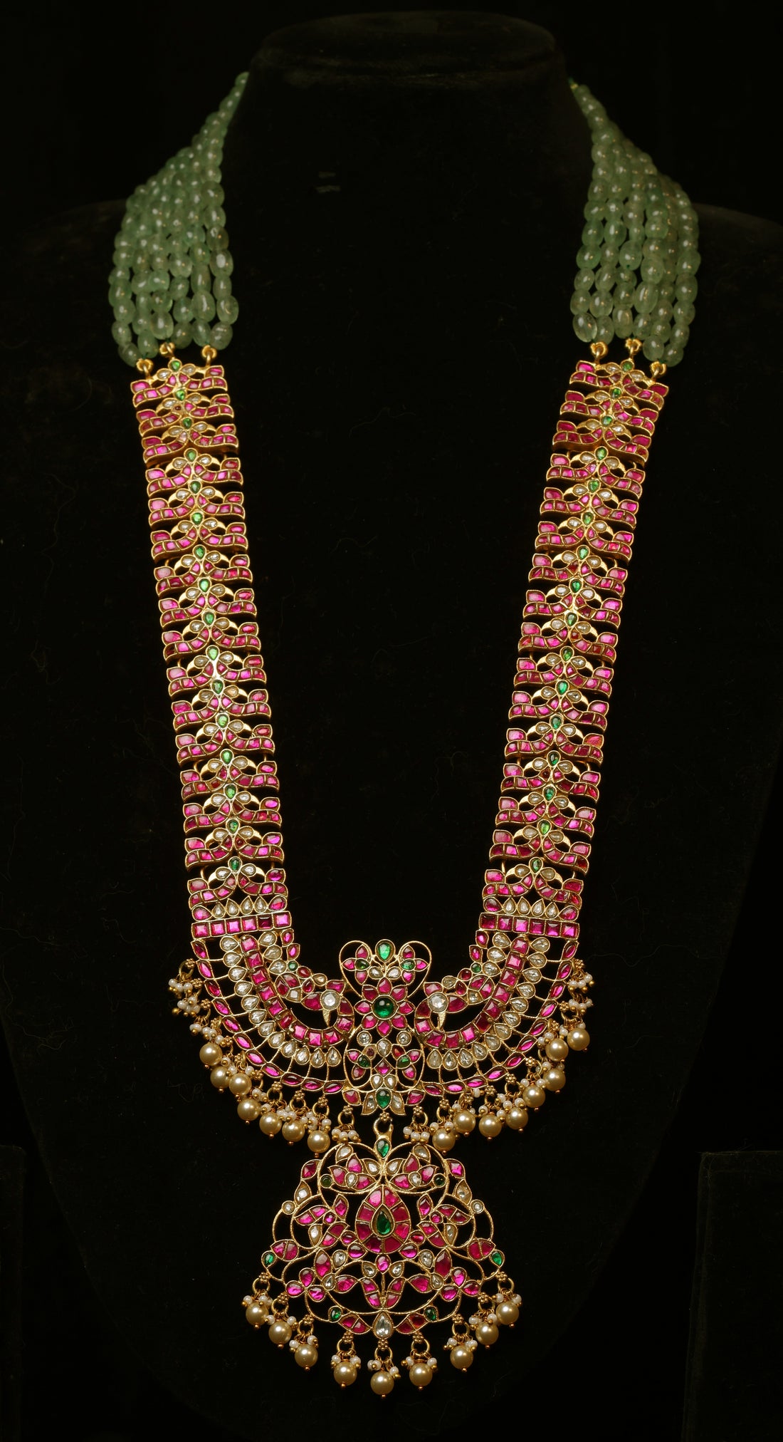 Majestic Peacock Temple Necklace Set