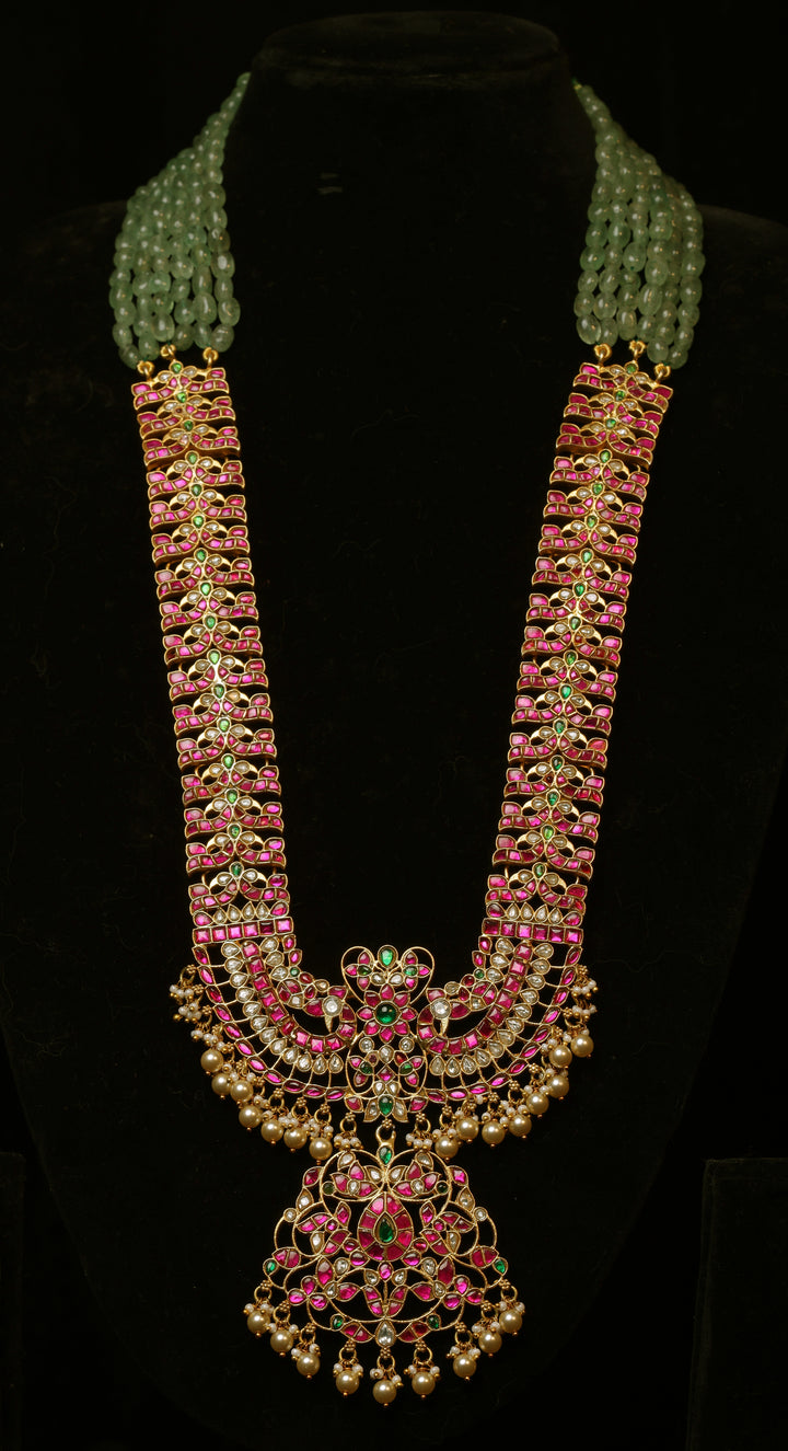 Majestic Peacock Temple Necklace Set