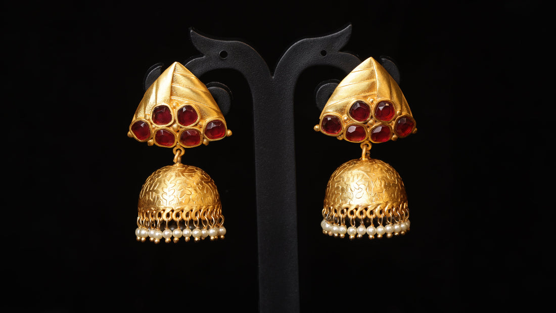 Classic Kundan Pearl Jhumka Earrings