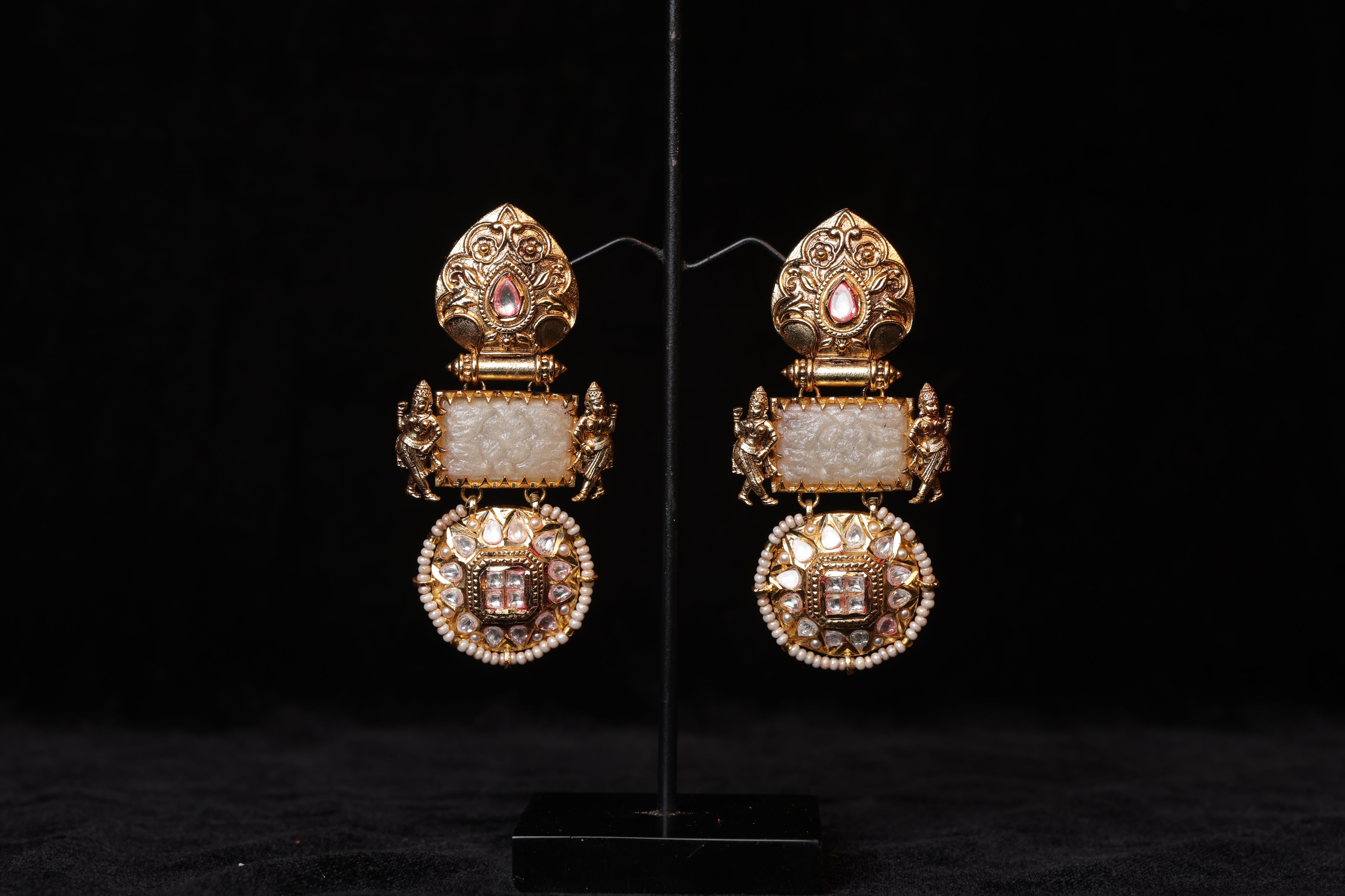 Three Tiered Antique Smoky Quartz Drops