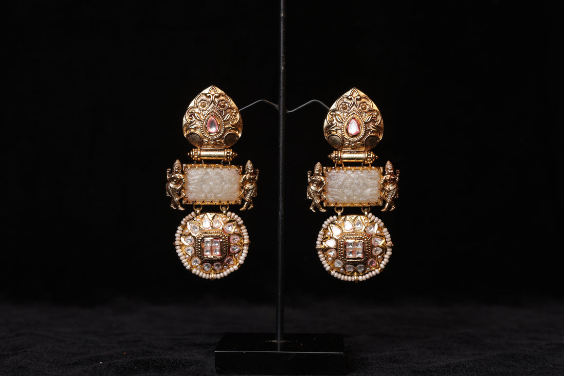 Three Tiered Antique Smoky Quartz Drops