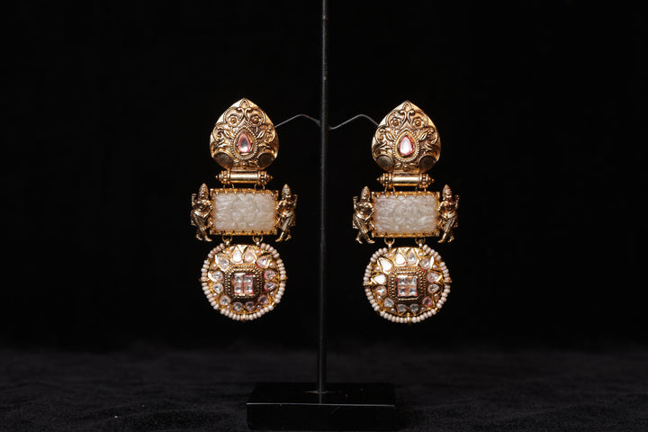 Three Tiered Antique Smoky Quartz Drops