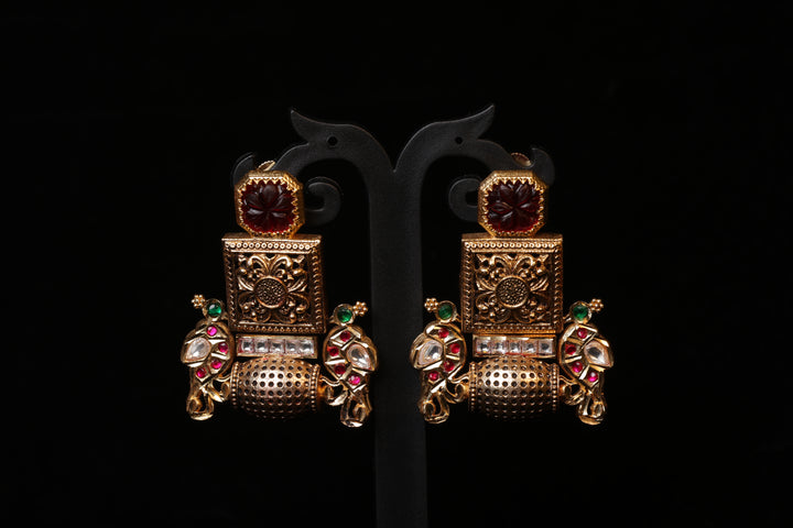 Antique Heritage Temple Pillar Earrings