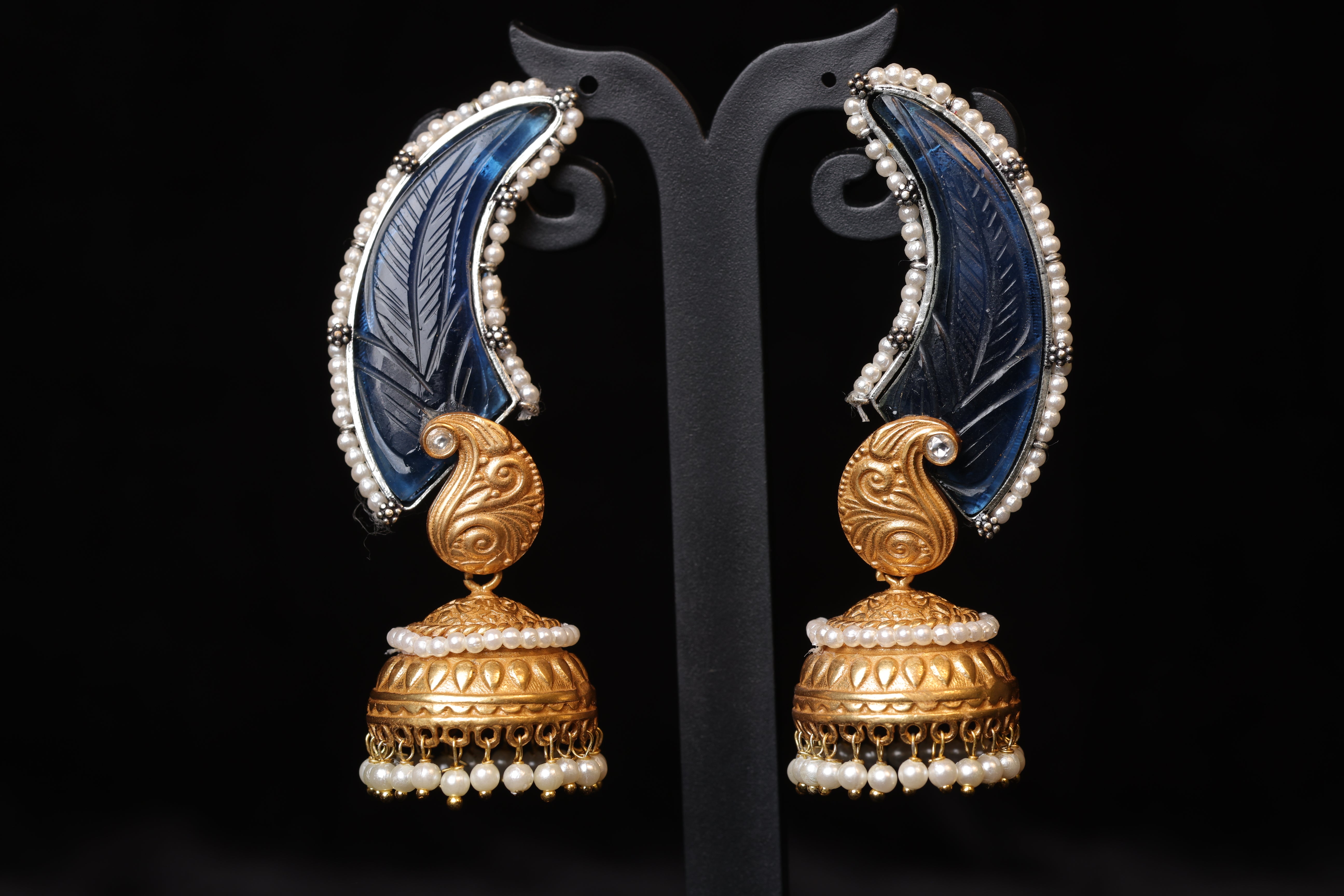 Sculpted Hamsa Pankh Earrings