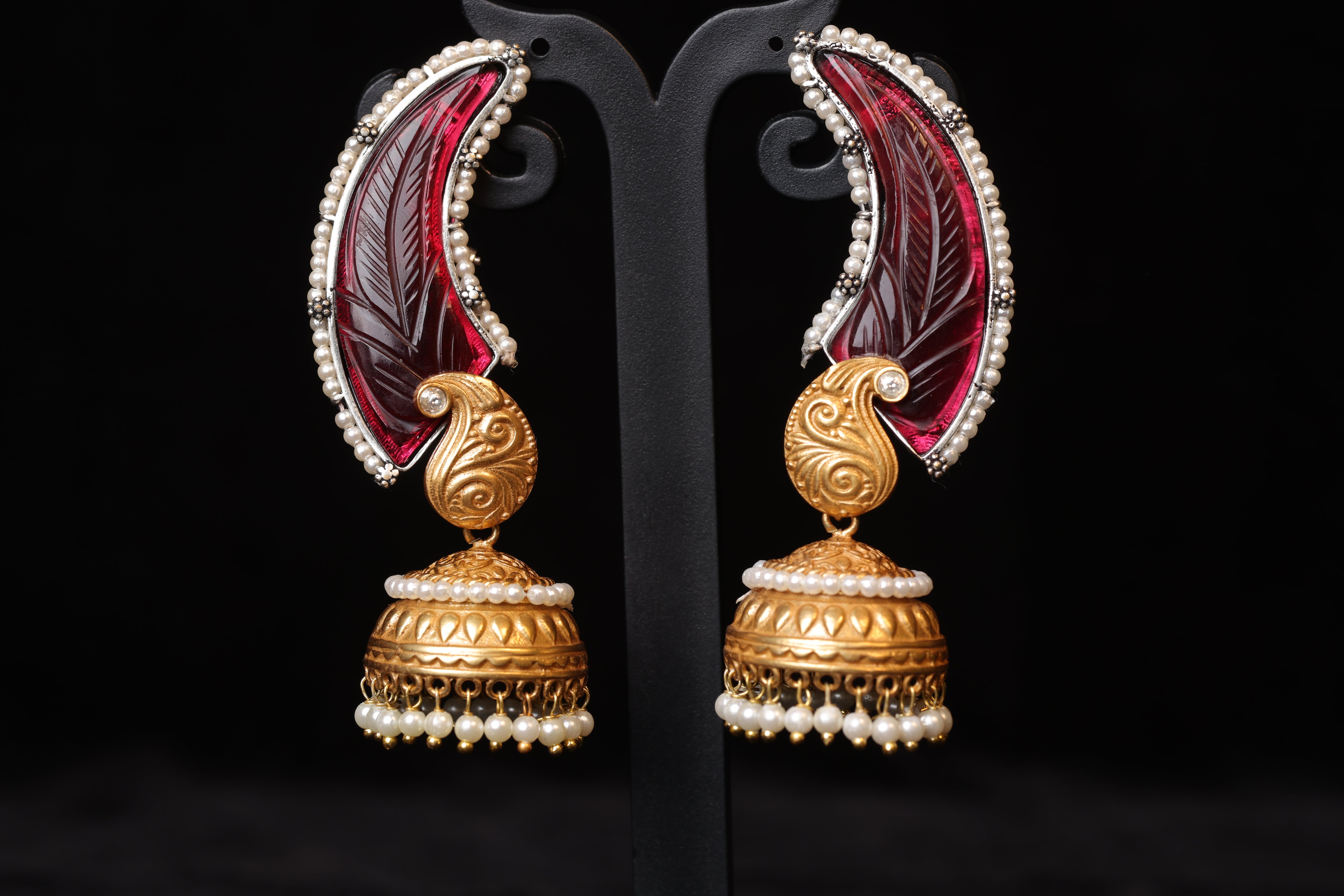 Sculpted Hamsa Pankh Earrings