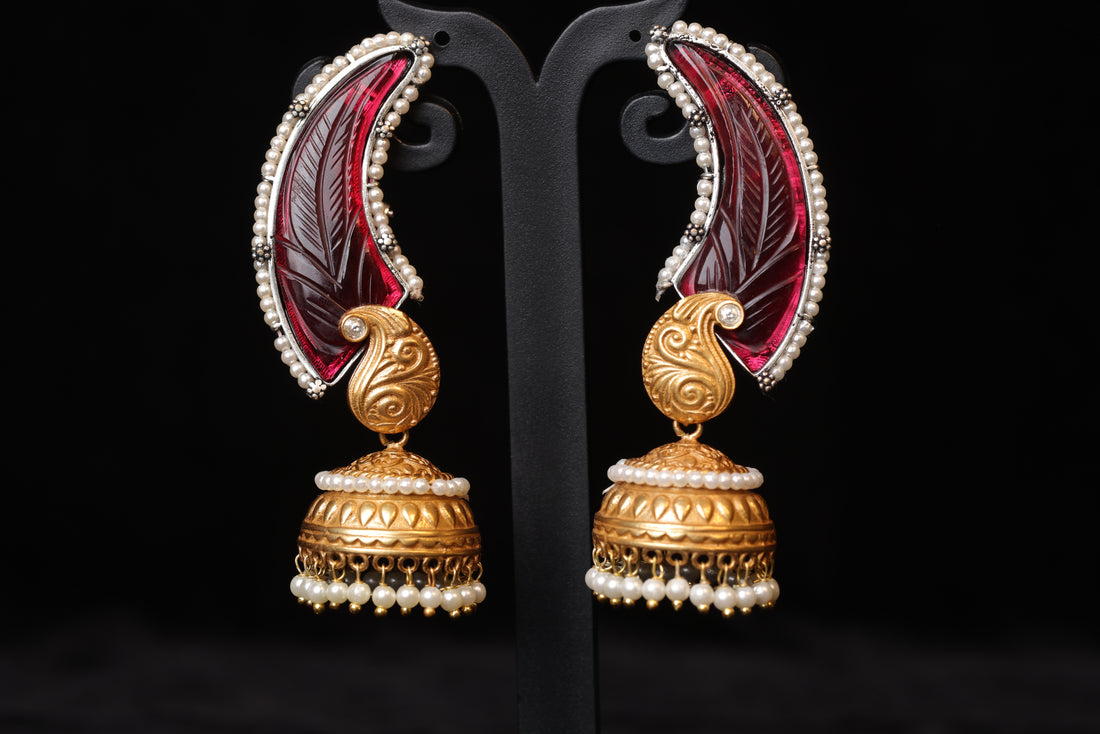 Sculpted Hamsa Pankh Earrings