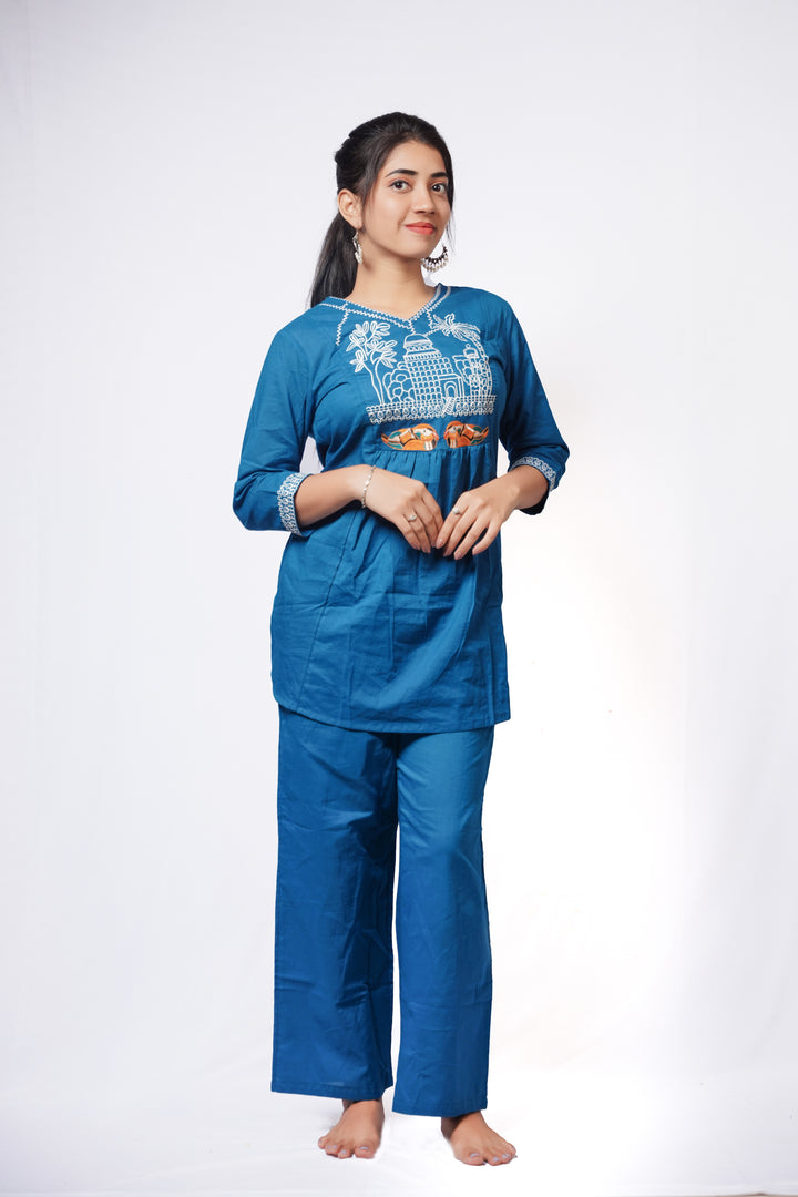 ISHNA Neel Heritage Co-ord Set