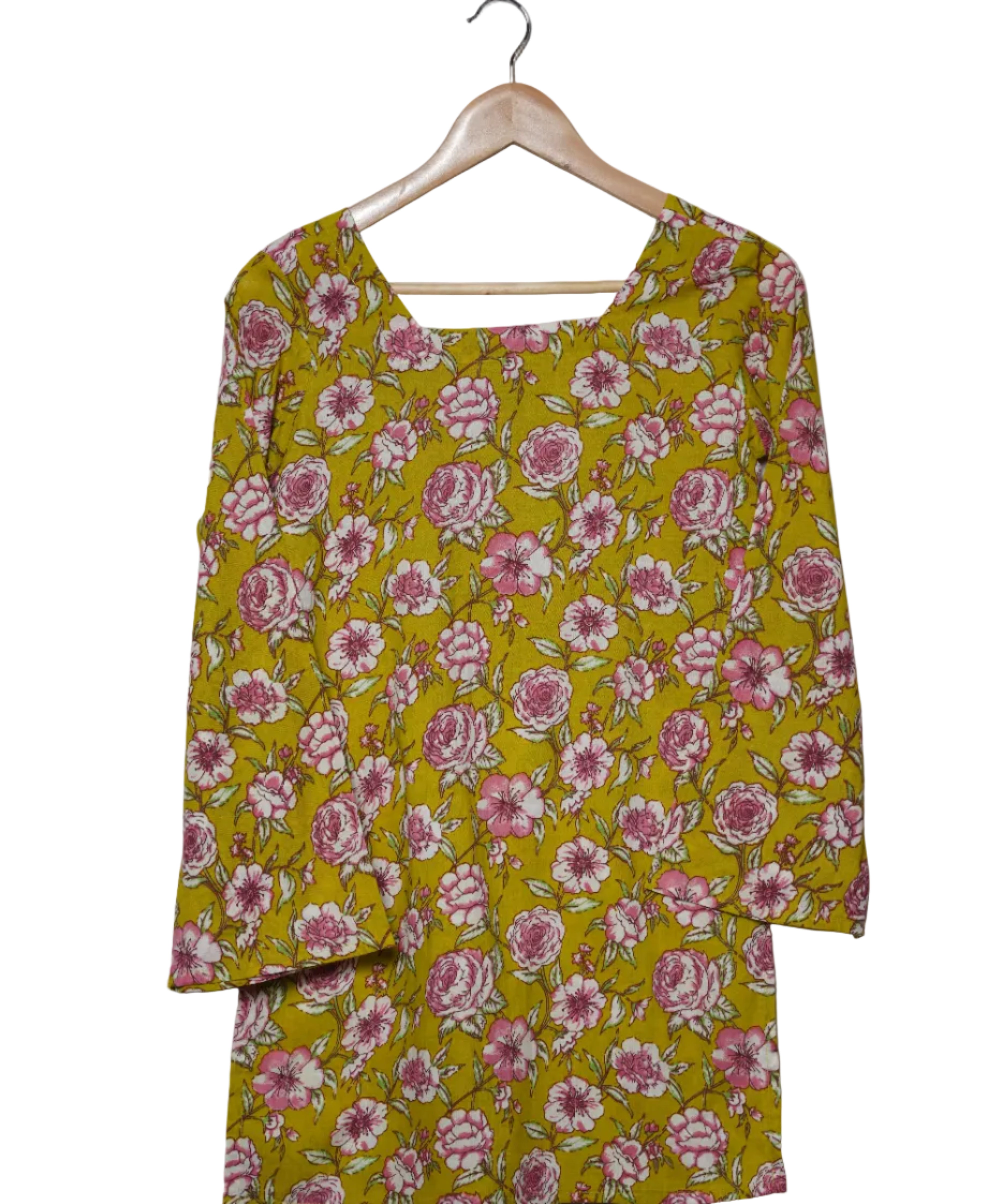 Haritika Mustard Rose Jaipuri Short Kurti