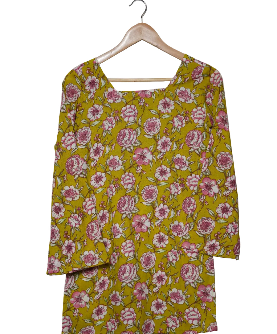 Haritika Mustard Rose Jaipuri Short Kurti