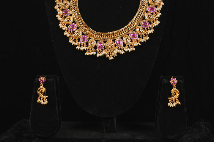 Ruby Mango Necklace with Earrings