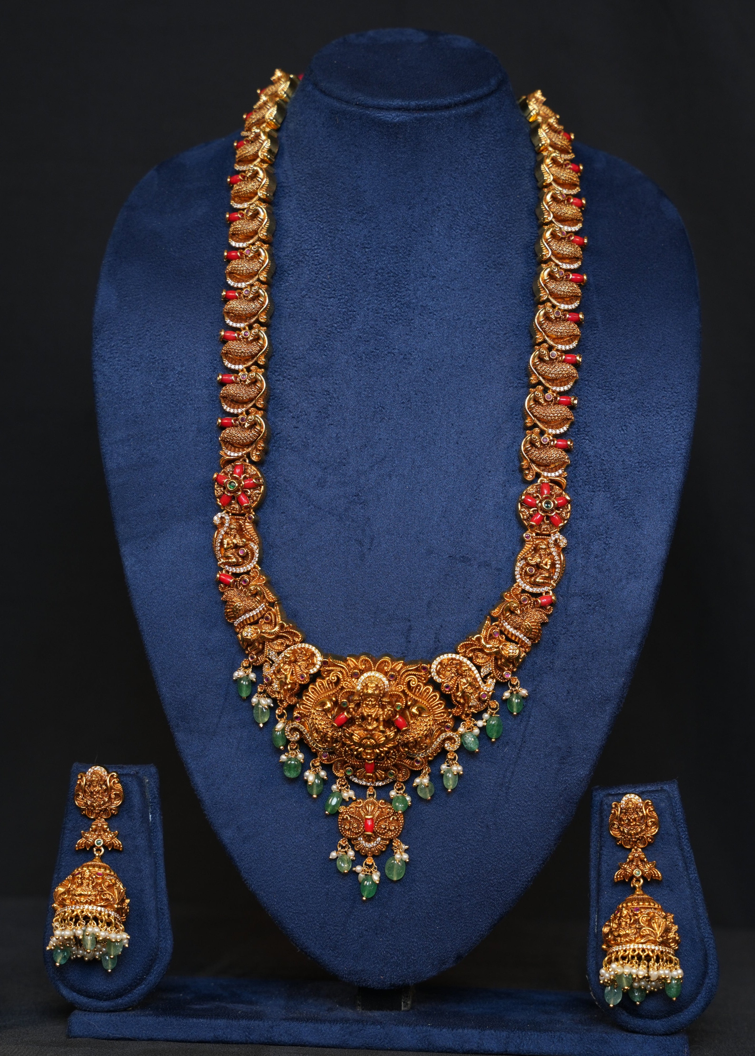 ISHNA Kumudini Traditional Ruby Bridal Set