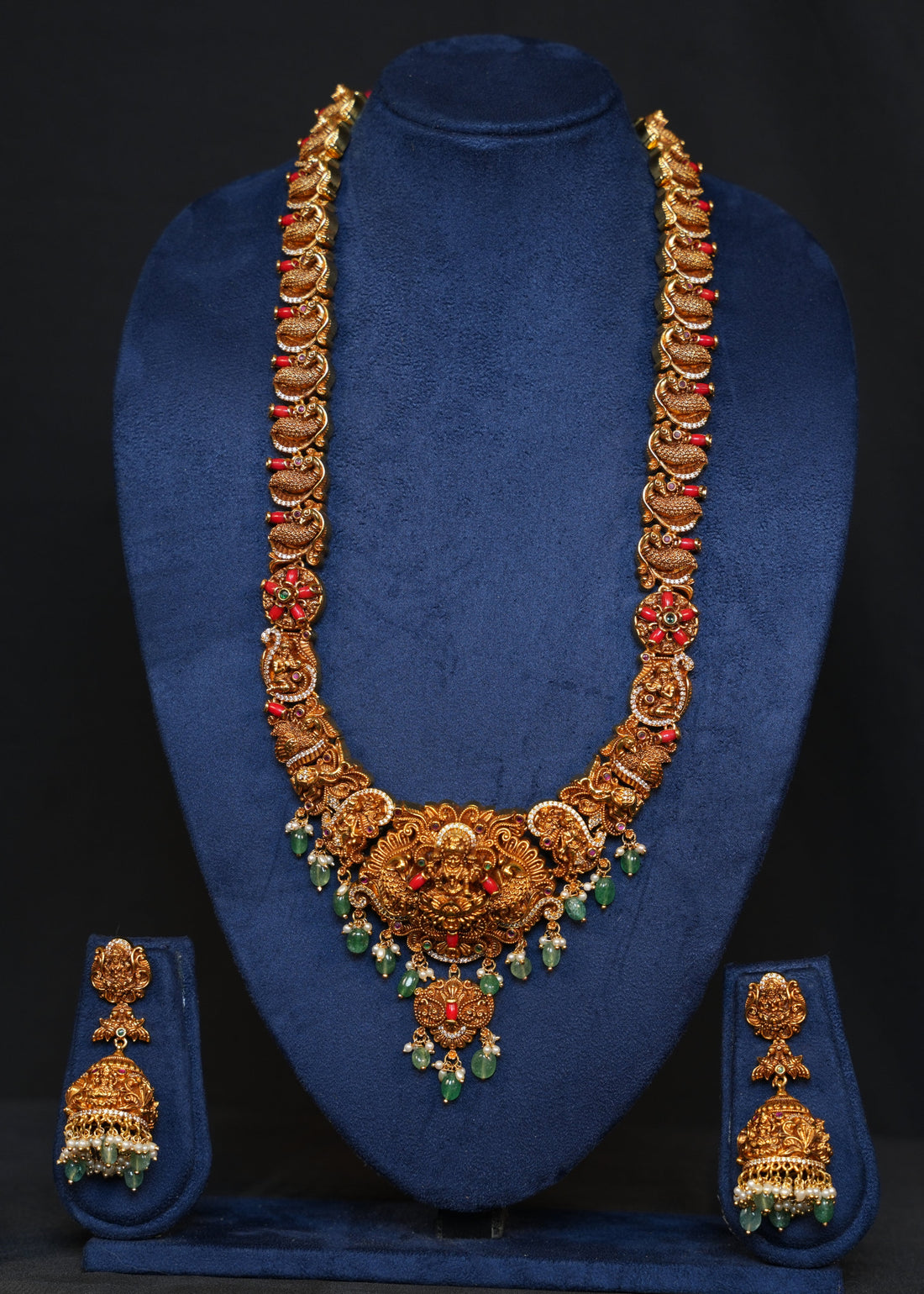 ISHNA Kumudini Traditional Ruby Bridal Set