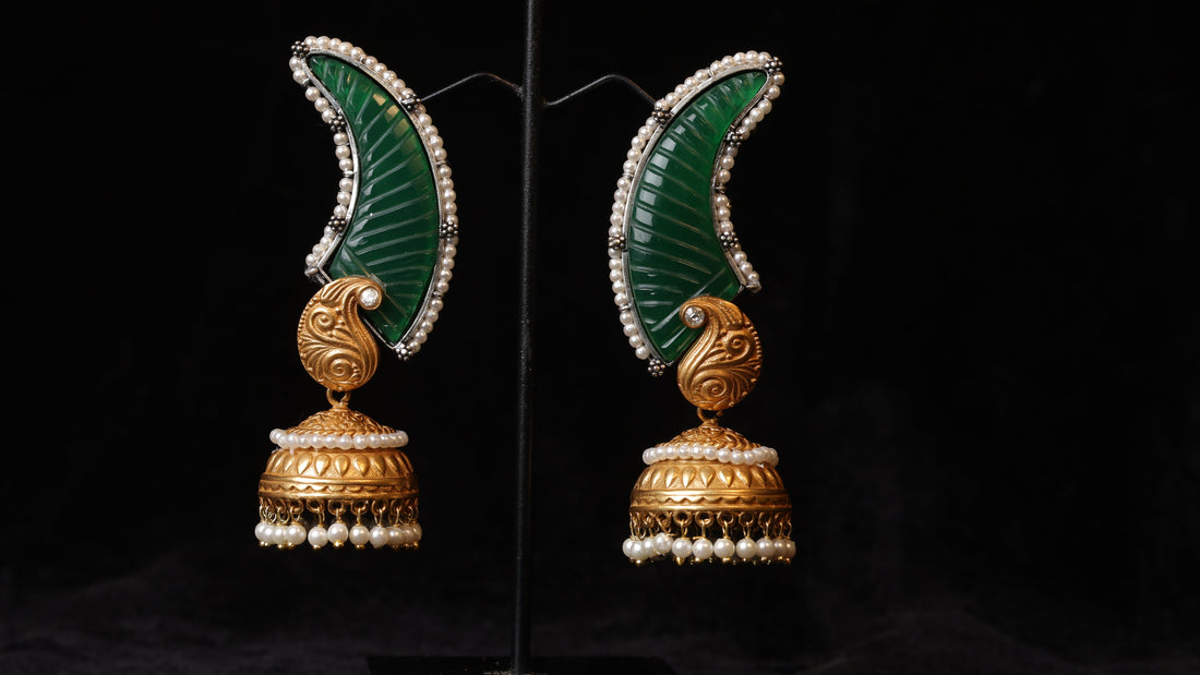 Sculpted Hamsa Pankh Earrings