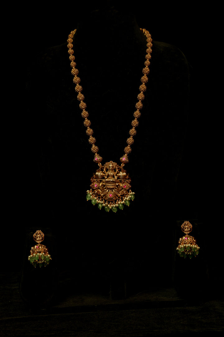 Emerald Grace Lakshmi Antique Haram