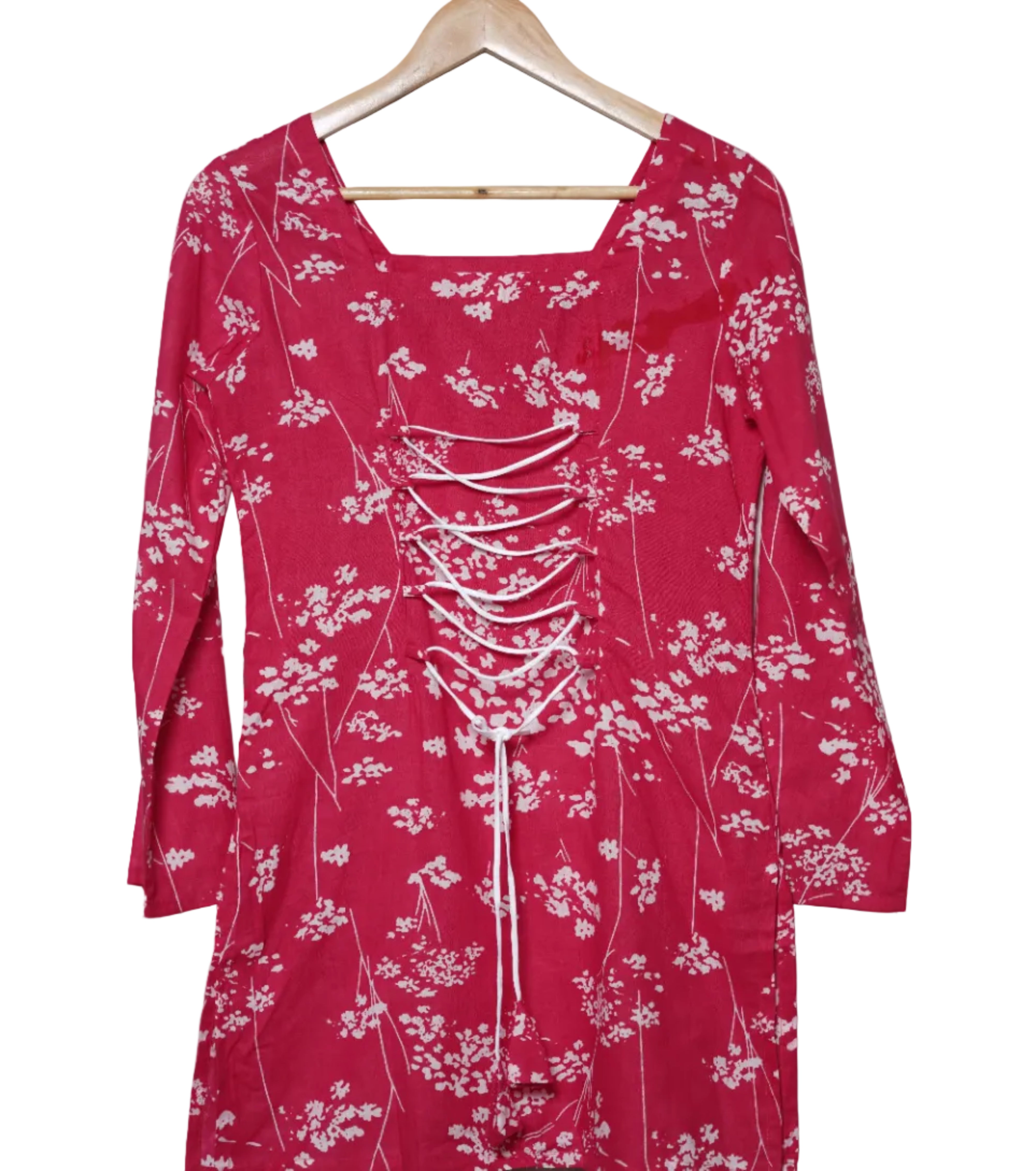 Ruhani Pink Floral Short Kurti