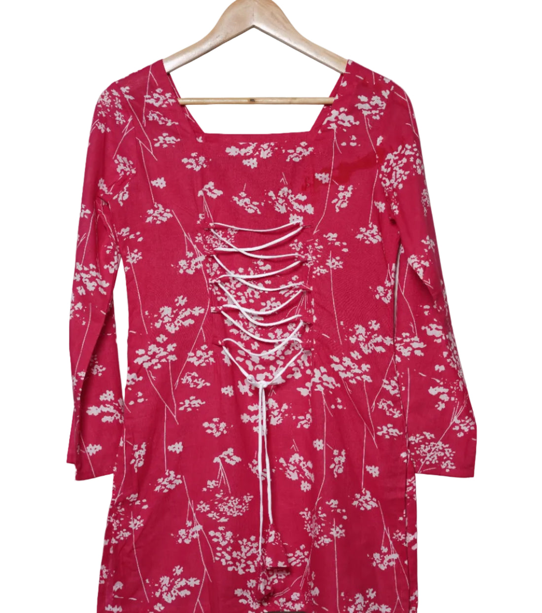 Ruhani Pink Floral Short Kurti