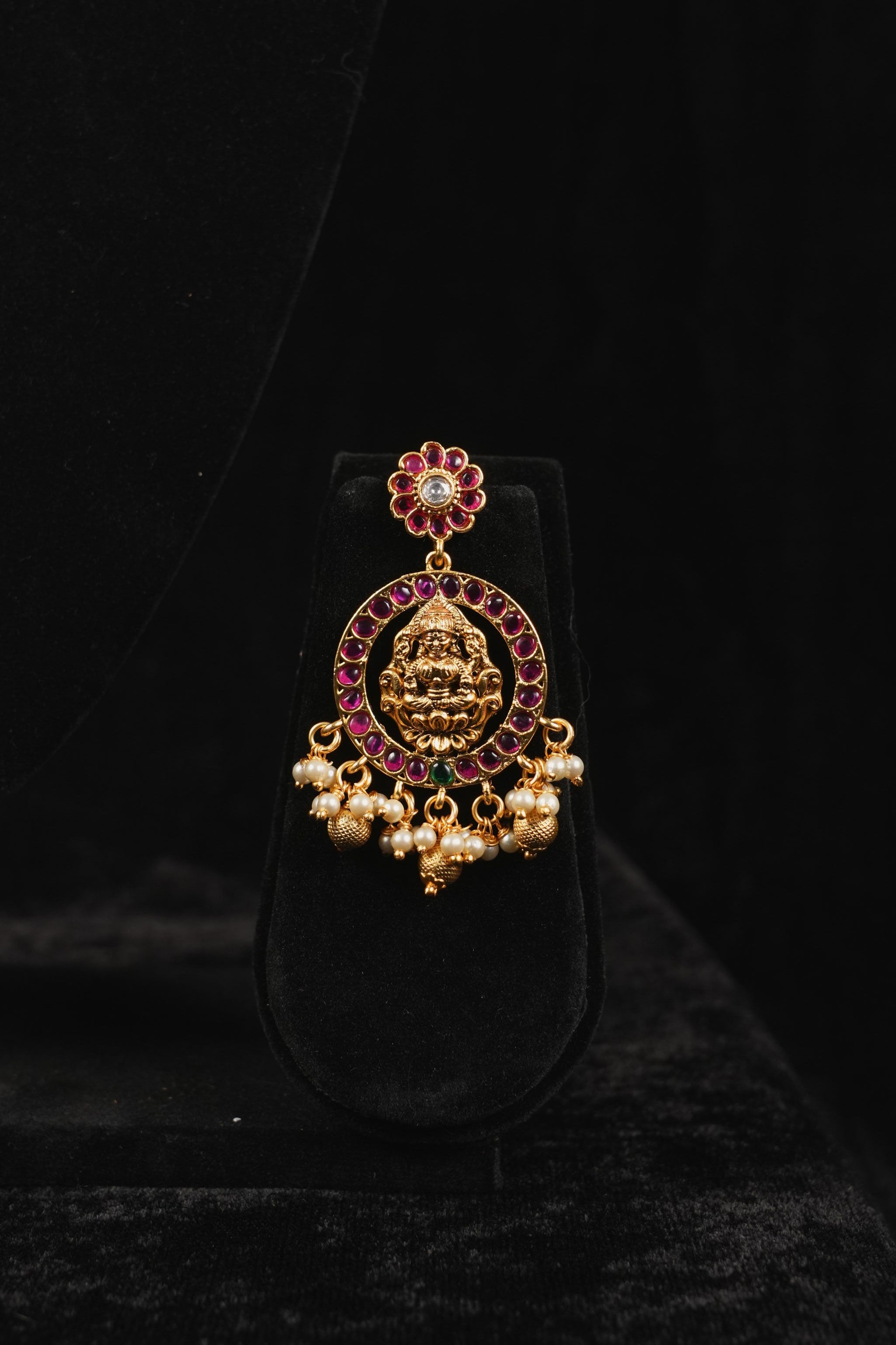 Goddess Lakshmi Ruby-Emerald Choke