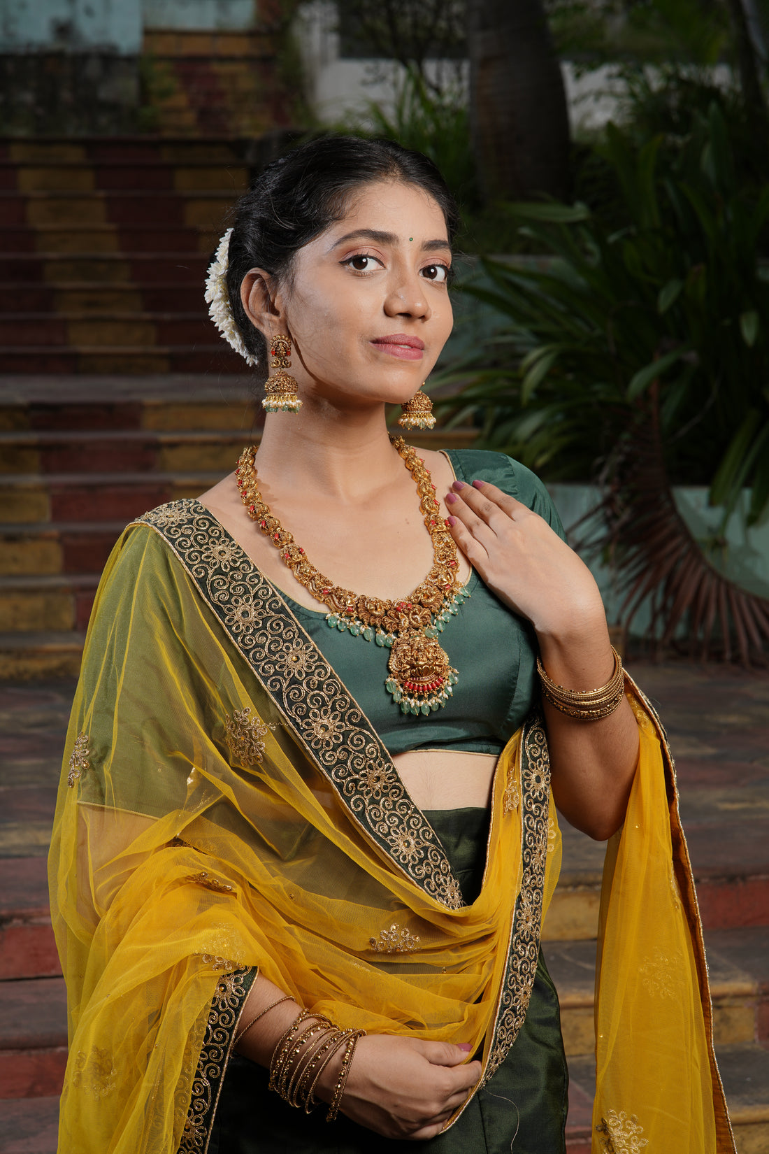 Royal Narasimha Temple Necklace Set