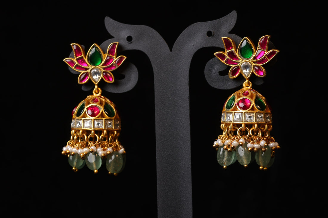 Grand Emerald Drop Jhumukas