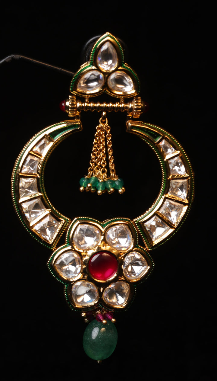 Rajputana Ruby Polki Chandbalis