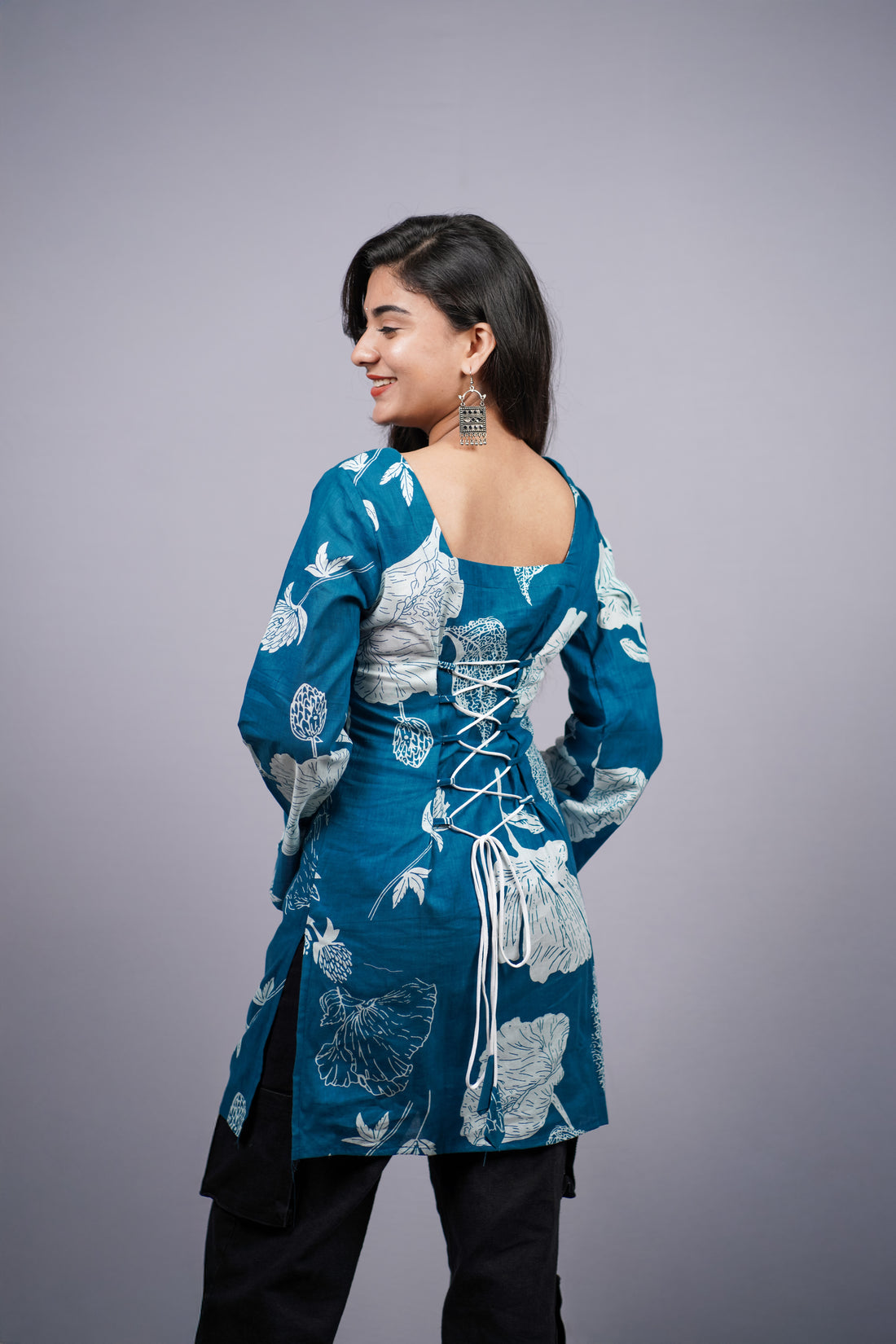 Neelima Indigo Bloom Short Kurti