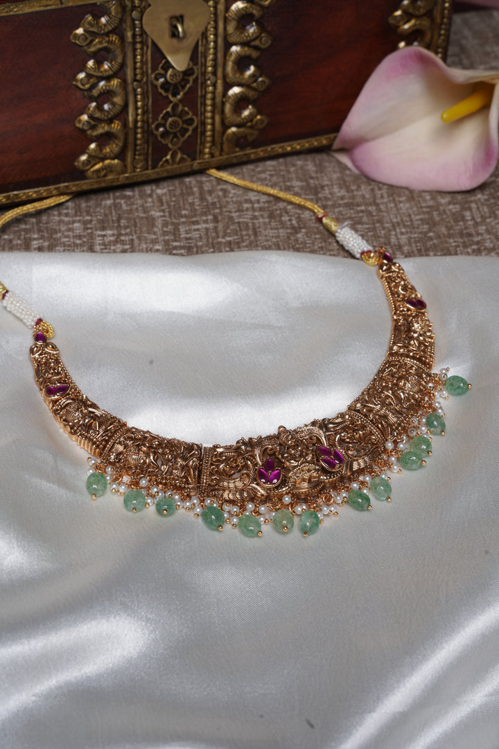 ISHNA Ratnangi Antique Temple Necklace