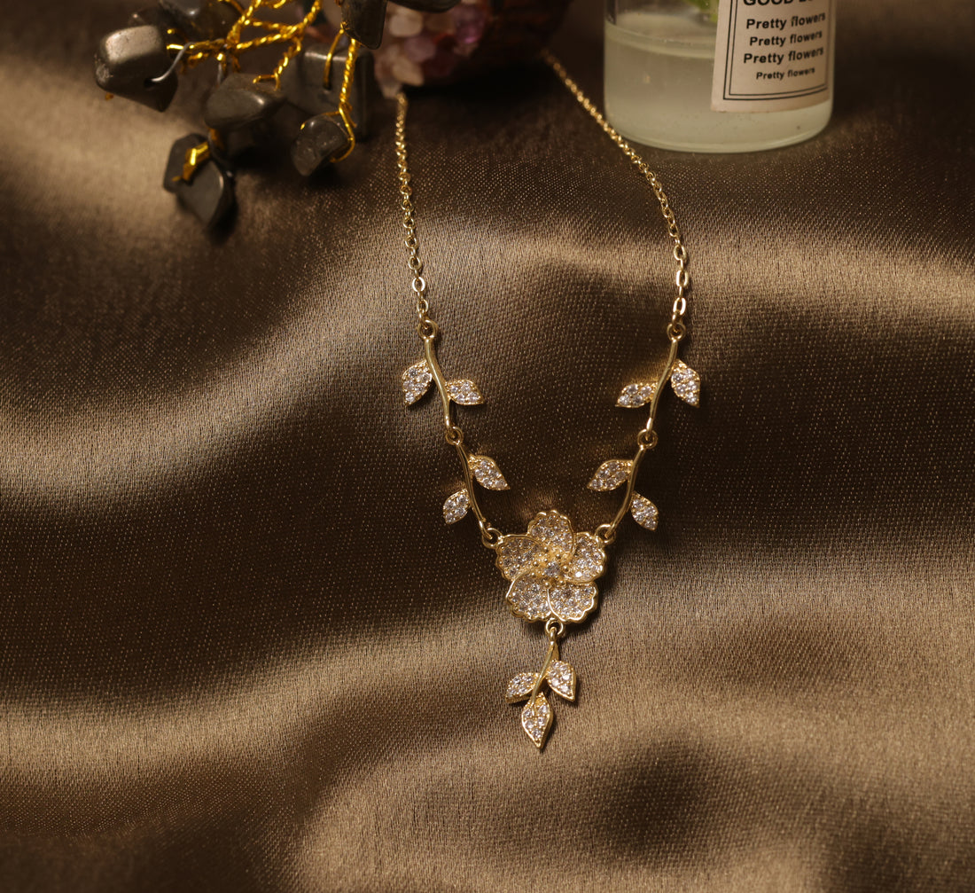Golden Blossom Vine Necklace