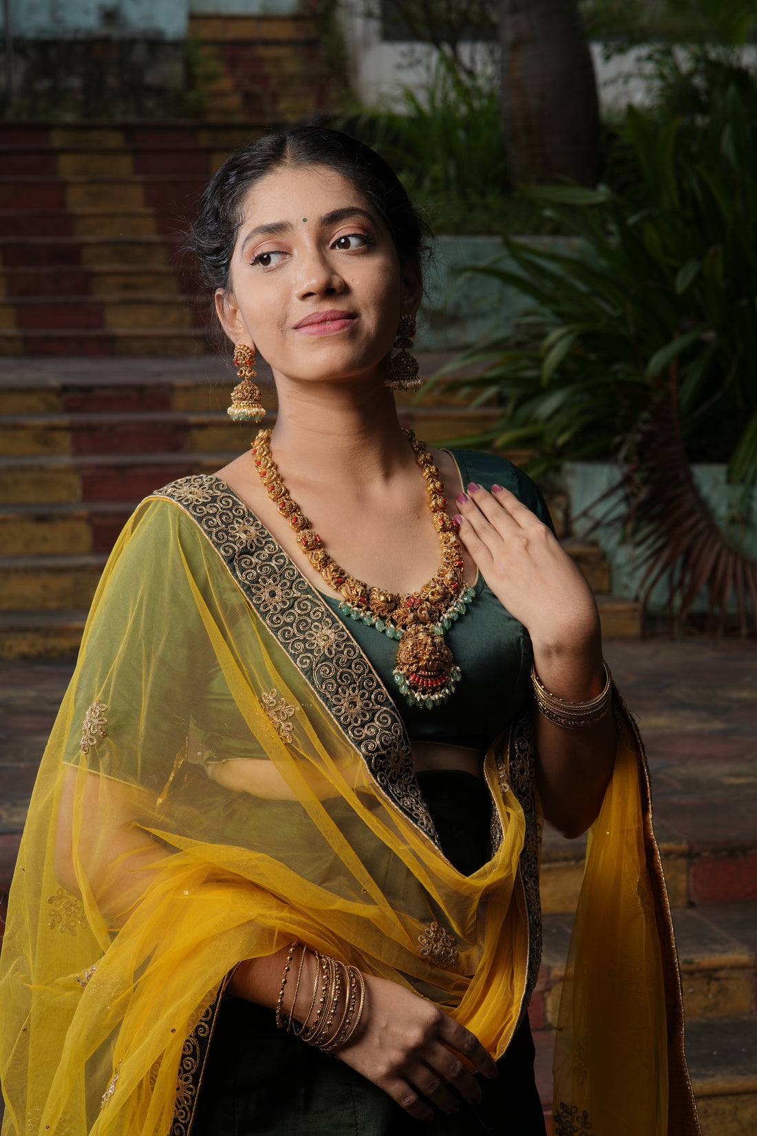 Royal Narasimha Temple Necklace Set