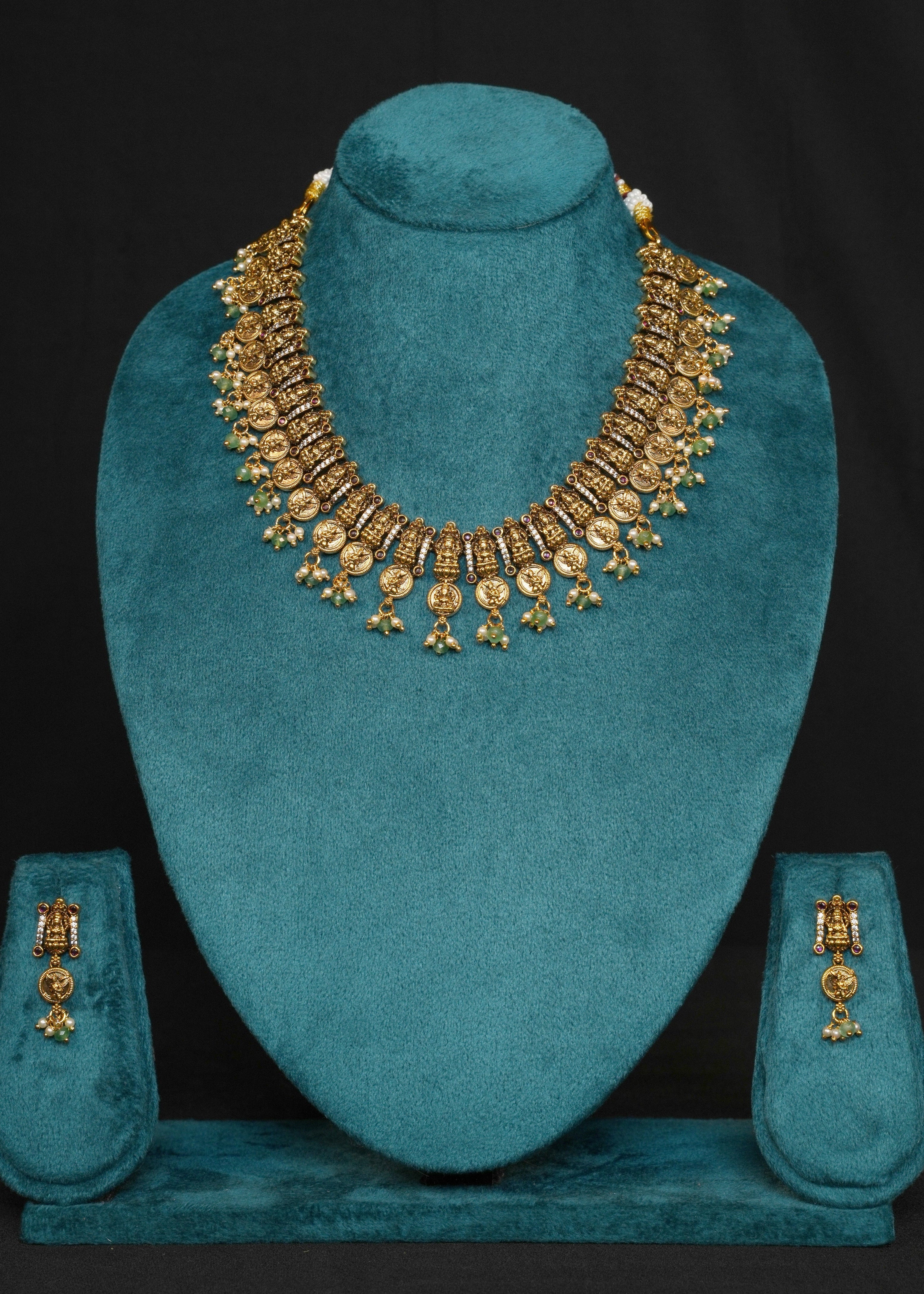 ISHNA Devika Antique Temple Necklace Set