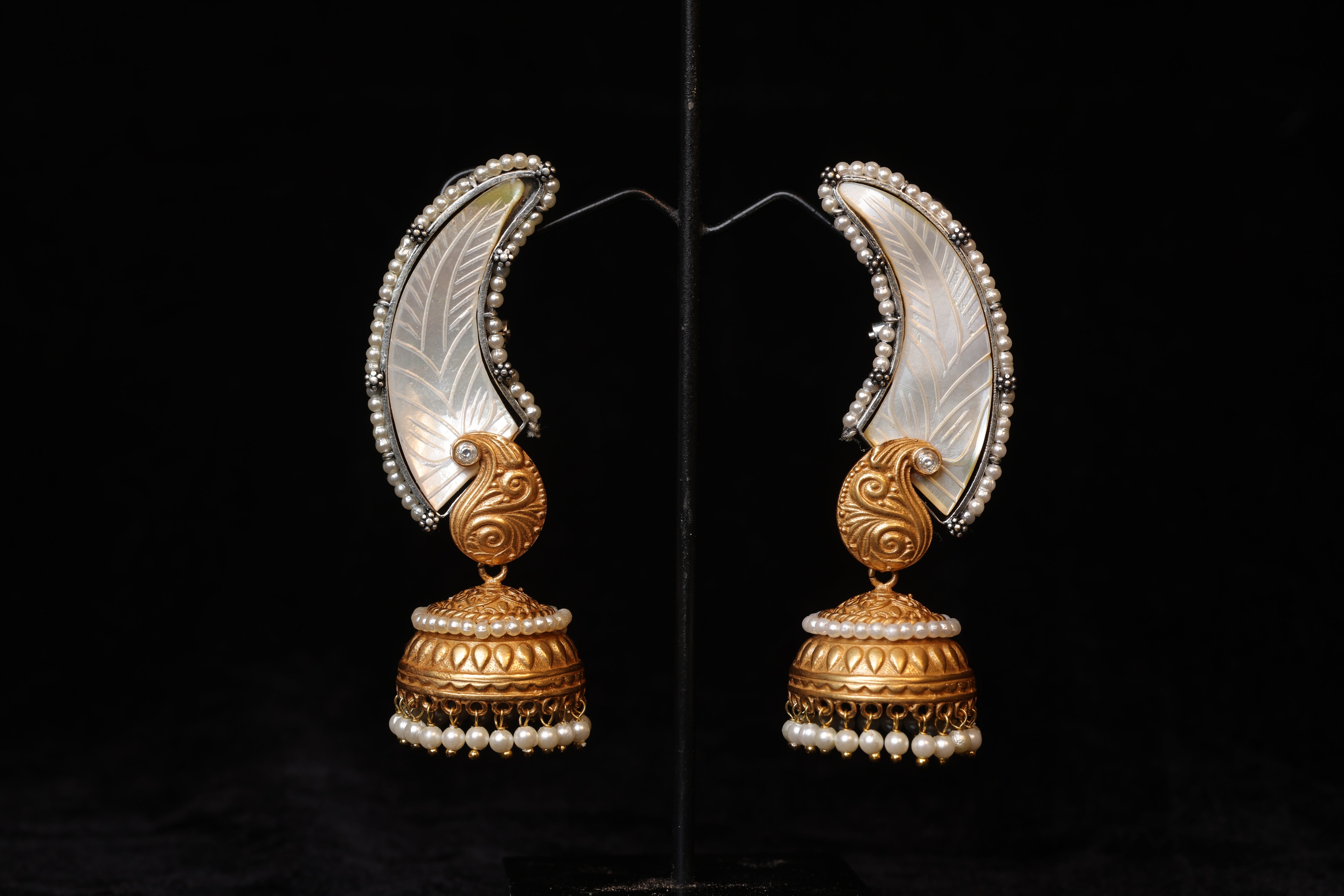 Sculpted Hamsa Pankh Earrings
