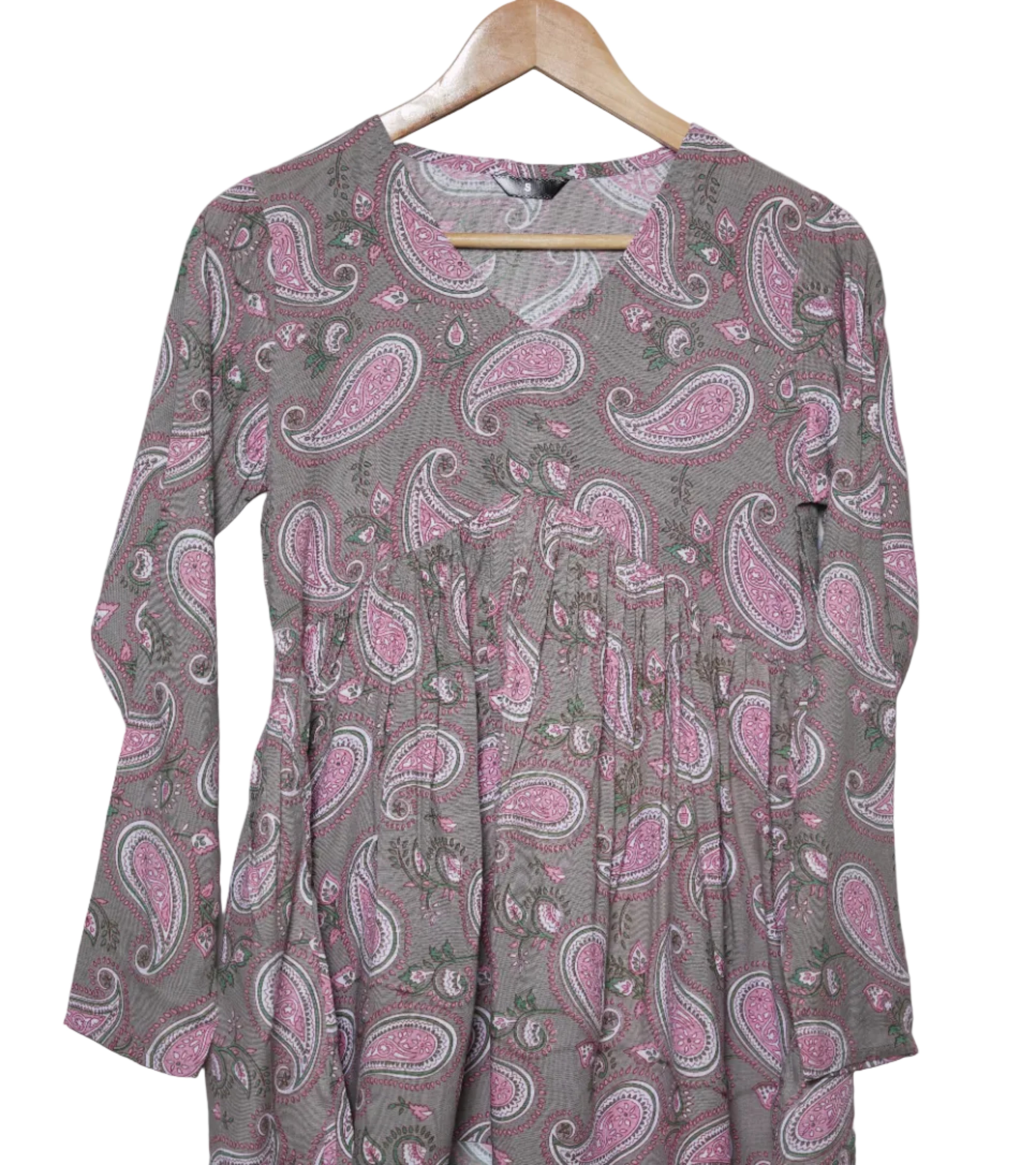 ELARA Paisley Whisper Flared short kurti