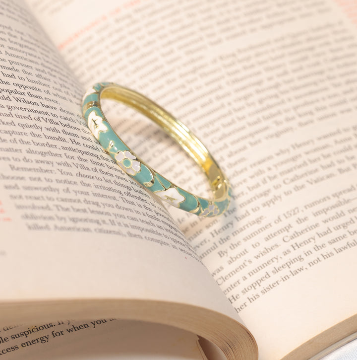 Aqua Bloom Enamel Bracelet
