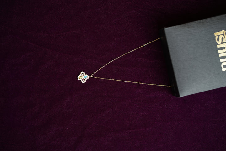 92.5 Silver Myra Multi-Stone Floral Pendant