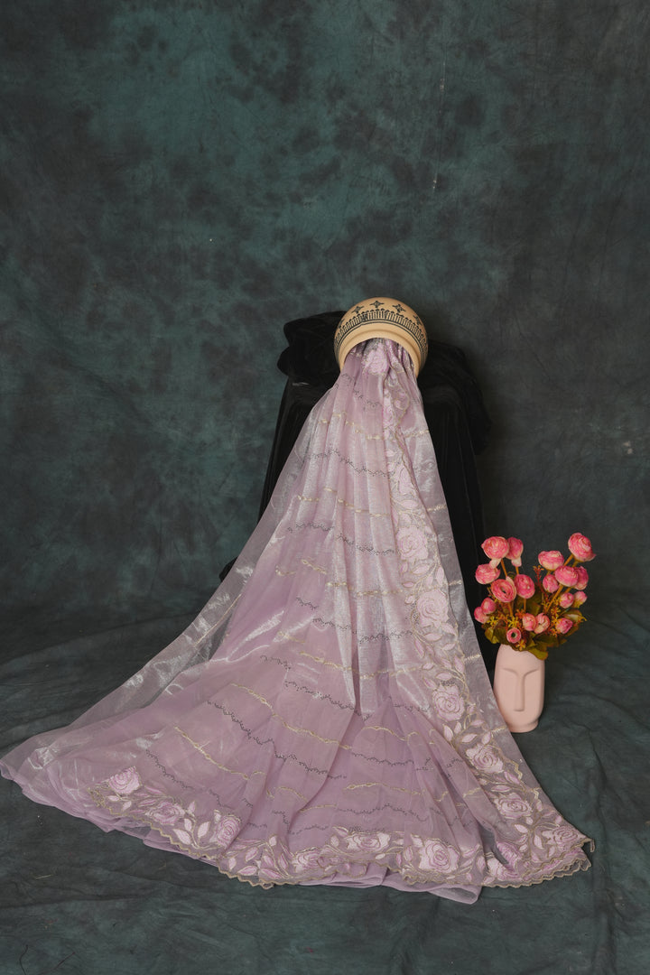 Lilac Light Weight Organza Tissue Saree