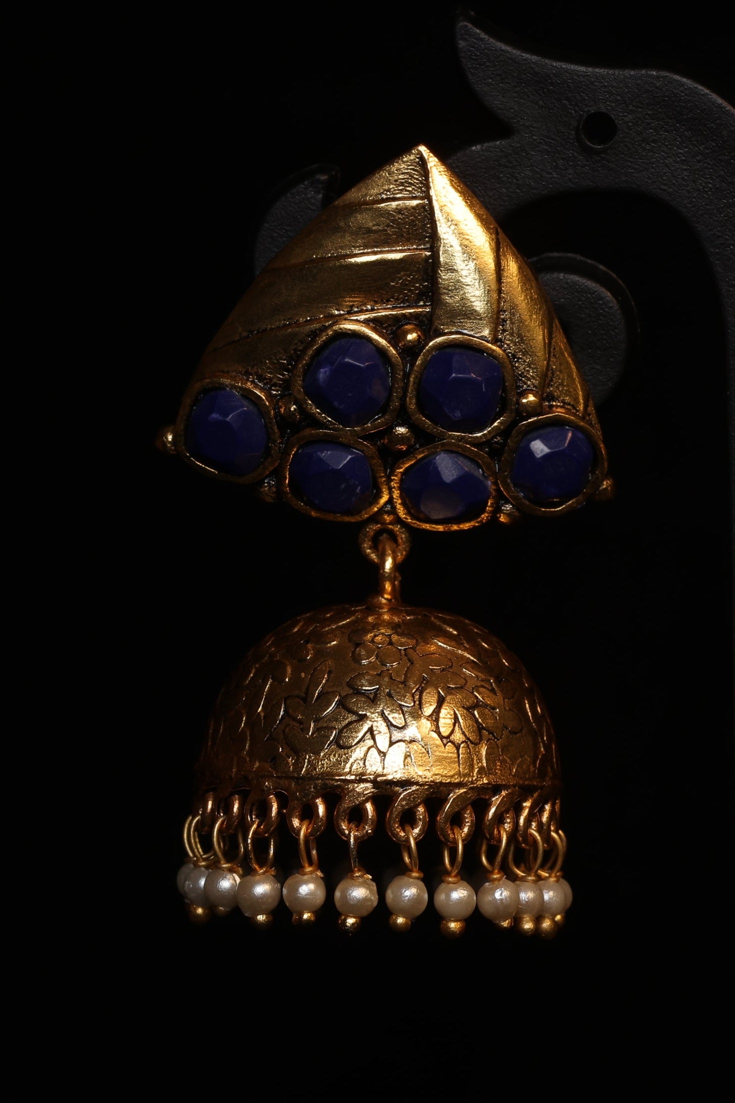 Classic Kundan Pearl Jhumka Earrings