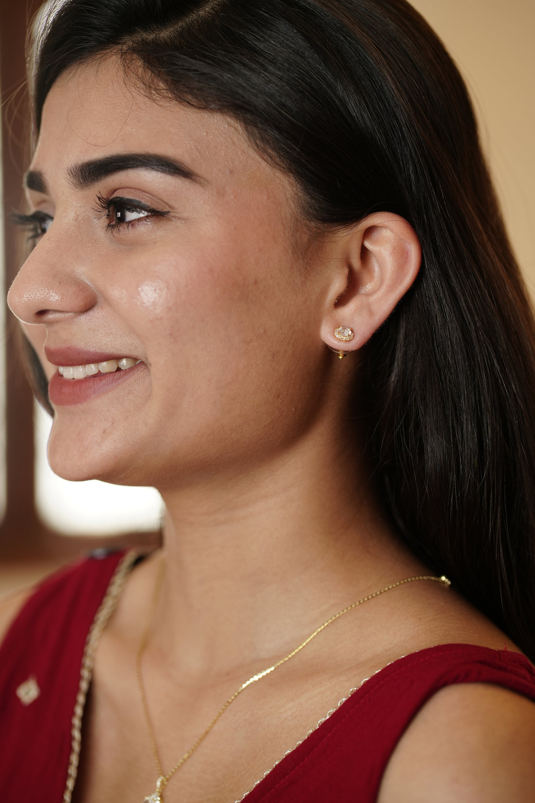 92.5 Sliver Ishna Elina Classic Silver Crystal Stud