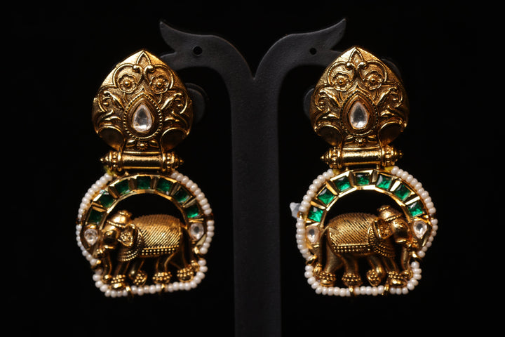 Meenakari Elephant Drops